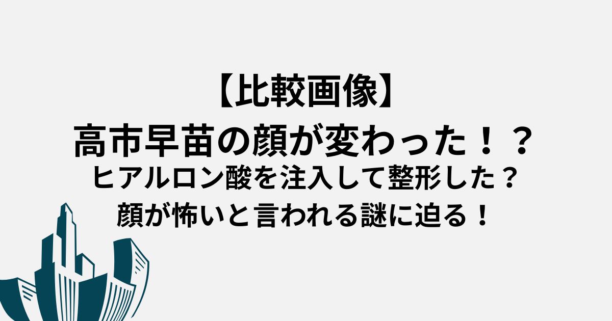 【比較画像】 高市早苗の顔が変わった！？