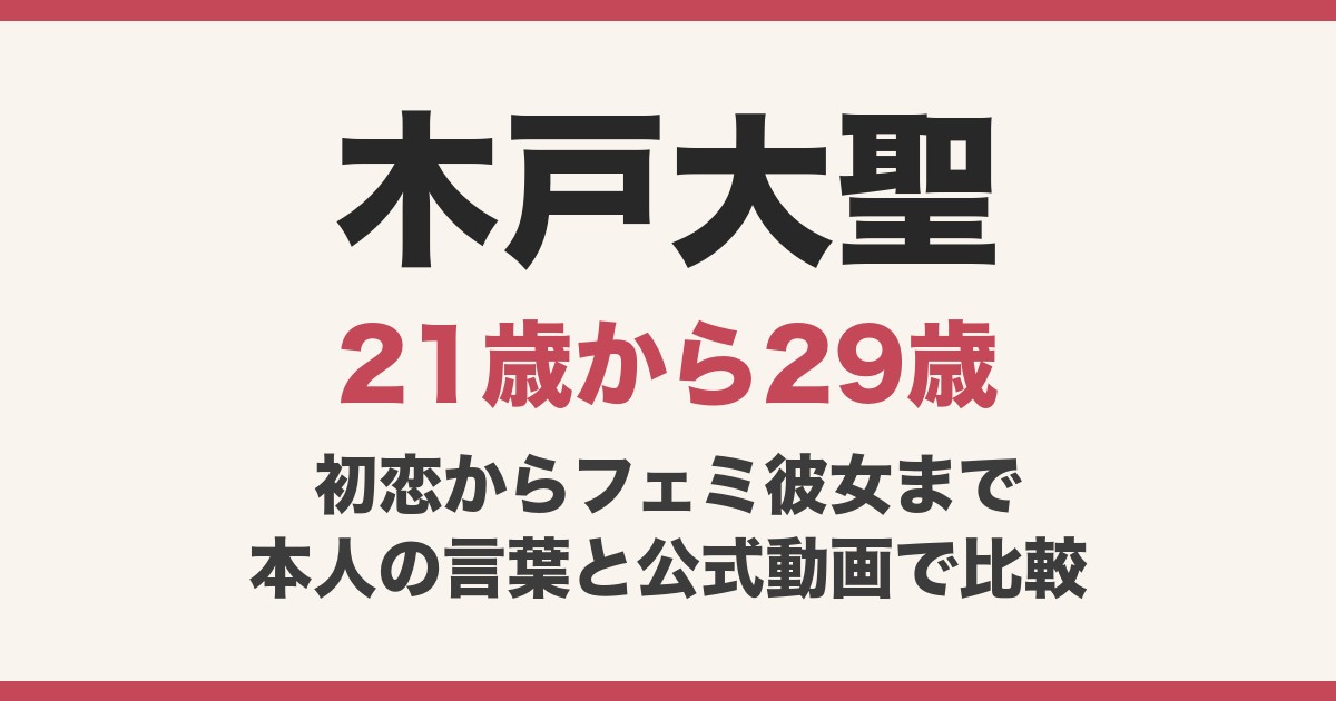 木戸大聖の顔は？20歳のデビューから29歳の現在まで動画で比較！『僕の狂ったフェミ彼女』春樹役
